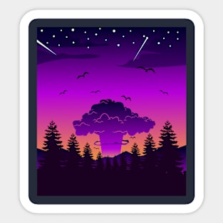 explosion in the forest Sticker